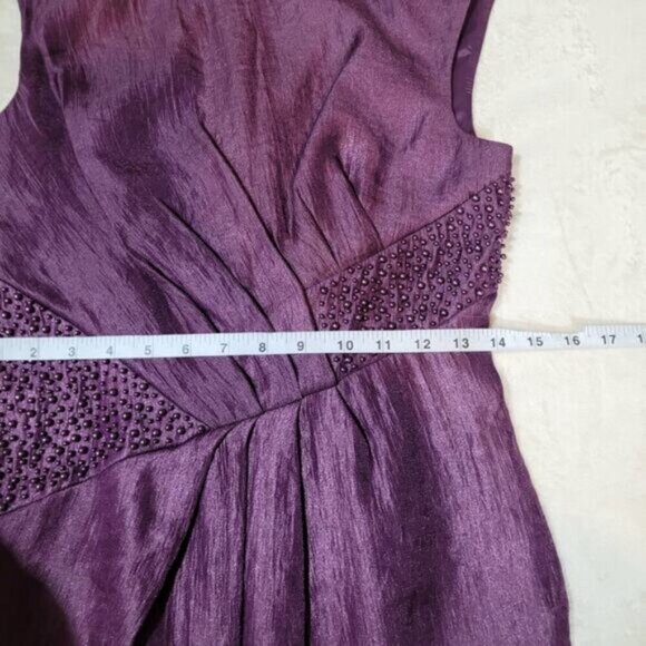 Adrianna Papell Purple Beaded Cocktail Dress - Size 4 - Picture 7 of 10